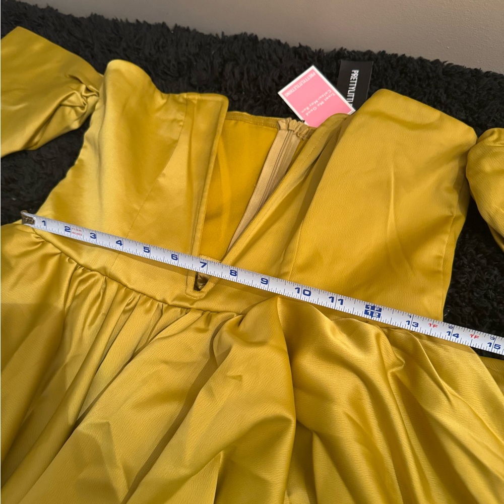 Pretty little thing Chartreuse ball dress - Picture 6 of 16